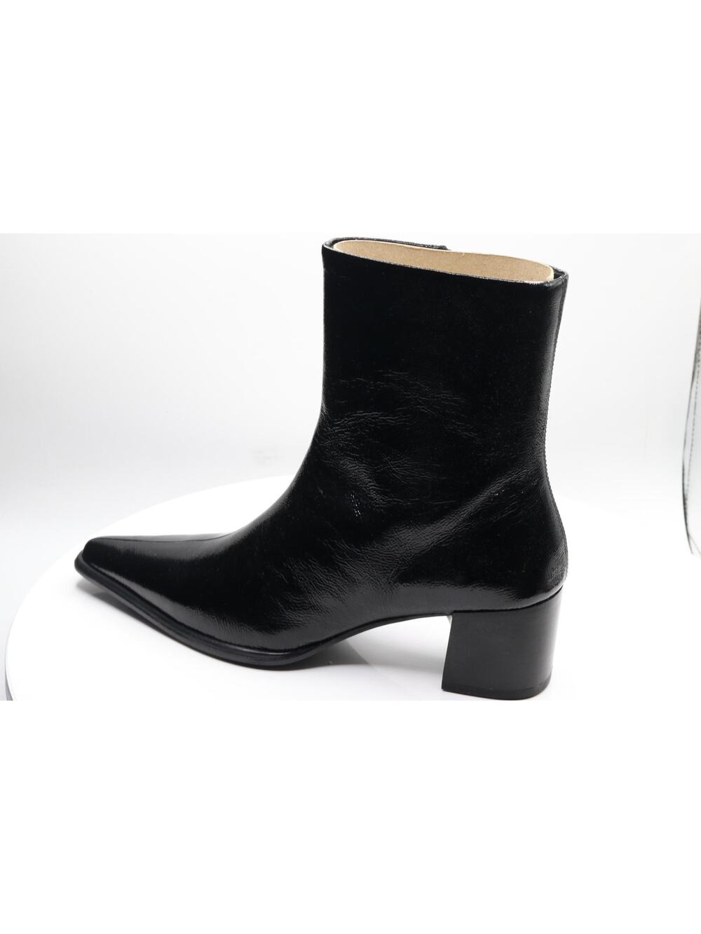 VAGABOND SHOEMAKERS WOMENS GISELLE PATENT LEATHER BOOTIE BLACK 8 MEDIUM